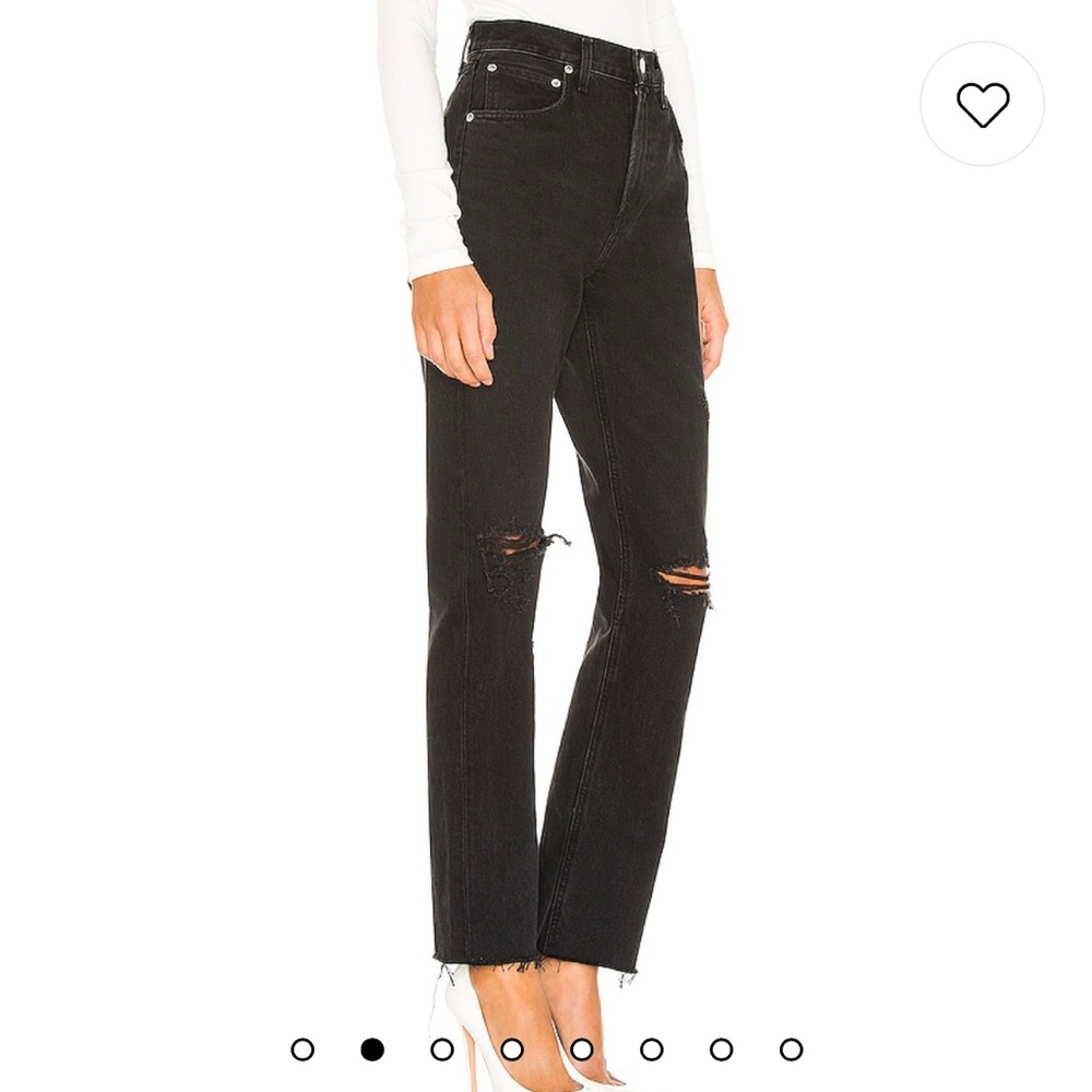 Black Agolde Cherie high rise straight jeans